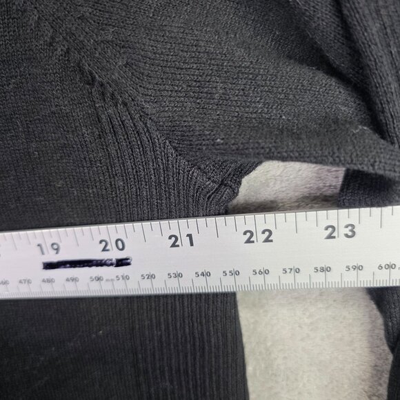 Womens Matty M Black Open Front Cardigan Sweater Long Sleeve Acrylic Blend L - Picture 4 of 7